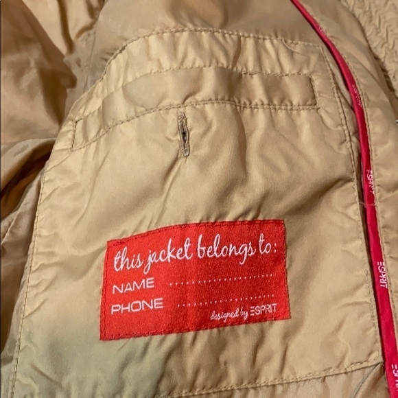 Esprit Puffer Brown coat jacket light tan M puffer - Picture 10 of 16